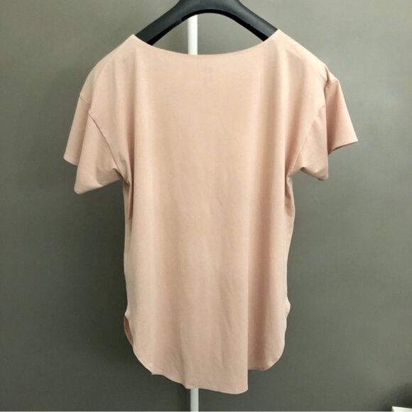 UNIQLO AIRISM Pastel Pink Casual Relaxed Fit Oversized Short Sleeves T Shirt Tee - Picture 6 of 11